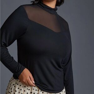 Anthropologie Sheer Turtleneck Top